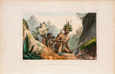 Chef de Bororenos partant pour une ataque, da Coleção Brasiliana Iconográfica