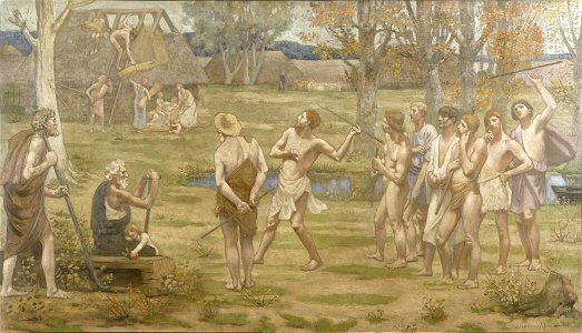 Pierre Puvis de Chavannes - Ludus Pro Patria - Walters 3716. Free illustration for personal and commercial use.