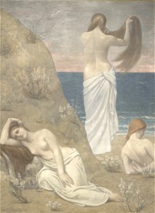 Pierre Puvis de Chavannes - Young Girls by the Seaside - Google Art Project. Free illustration for personal and commercial use.