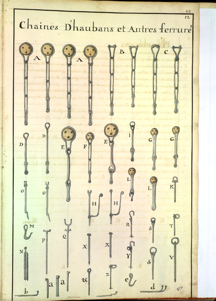 Chaînes de haubans et autres ferrures (1763)