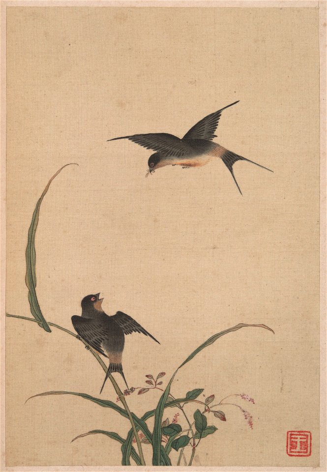 Chen Mei - Birds and Flower - 1988.2.1.1.12 - Yale University Art Gallery