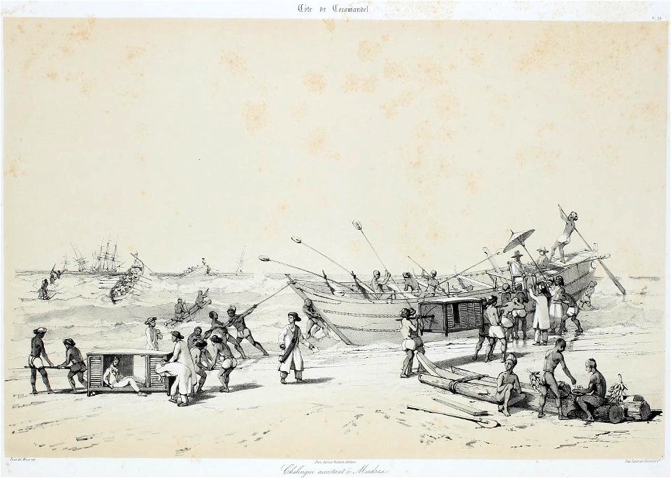 Chelingue sur la côte de Coromandel à Madras dans la première moitié du XIXeme siècle