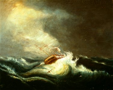 Chester Harding - Ship in Storm - 66.236 - Detroit Institute of Arts. Free illustration for personal and commercial use.