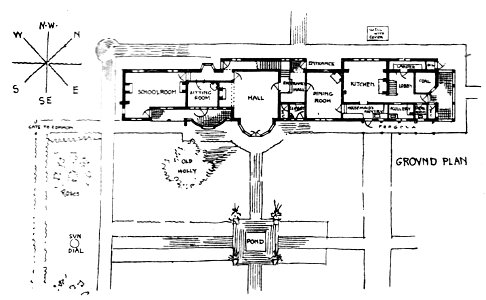 Cherrycroft, floorplan, fig 42 (Modern Homes, 1909). Free illustration for personal and commercial use.