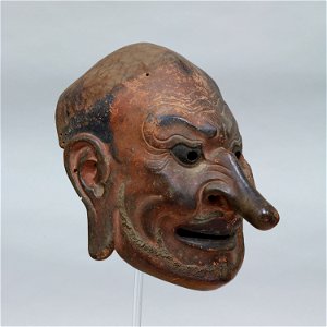 Chidō (Gigaku mask), Tokyo National Museum N-209 three-quarter view