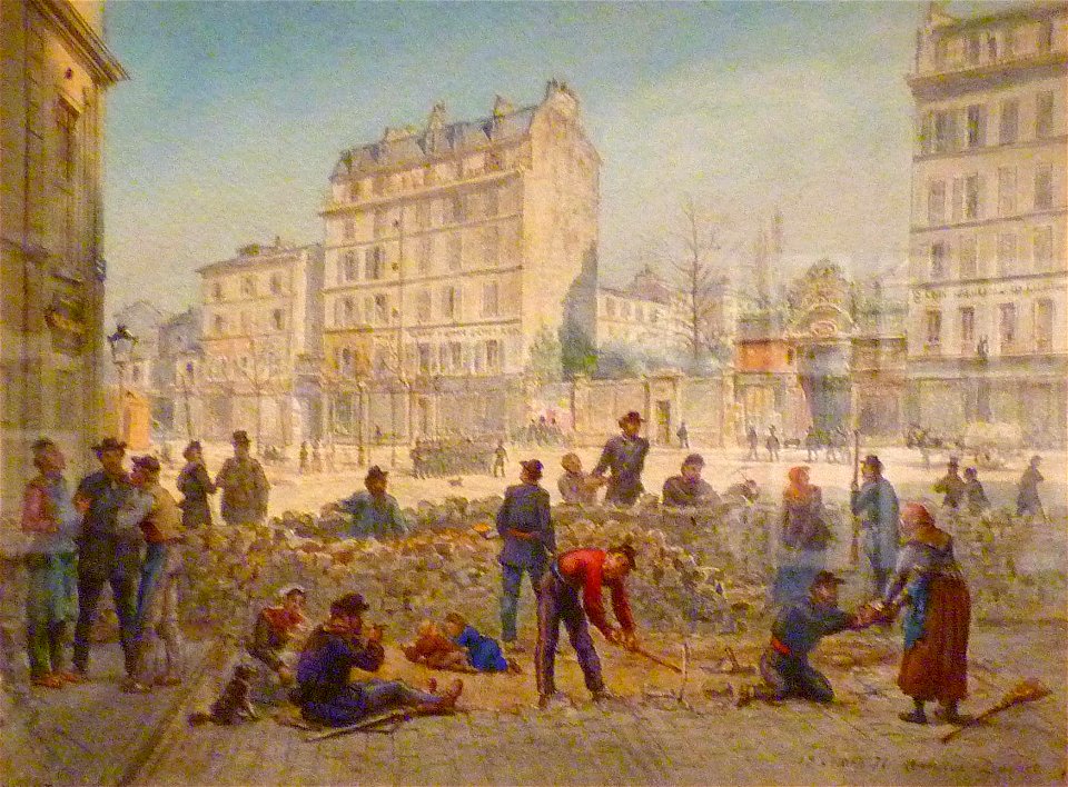 Commune de Paris construction d'une barricade