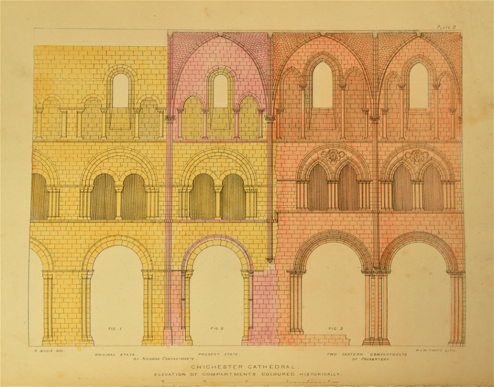 Chichester Cathedral Elevation Willis 1861