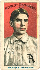 Chief Bender, Philadelphia Athletics, baseball card portrait LCCN2007683815