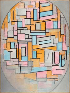 Compositie in ovaal met kleurvlakken 2, 1914