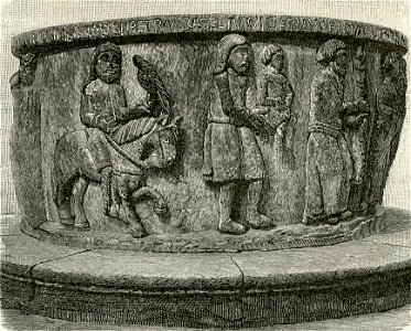 Chiavenna antico vaso in pietra nel Battistero