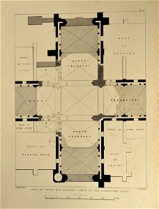 Chichester Cathedral Plan of Crossing Willis 1861