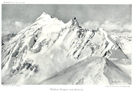 Compton, 1908, Weißhorn-Nordgrat vom Bieshorn