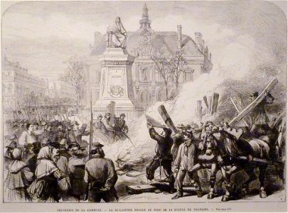 Commune de Paris la guillotine est brûlée