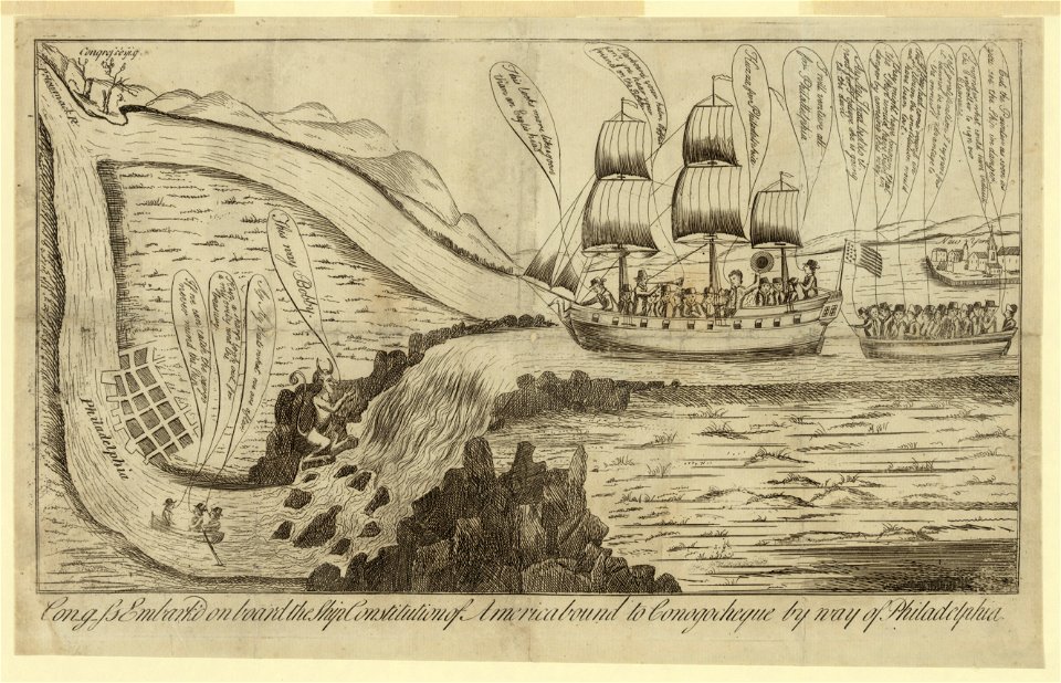 Con-g-ss embark'd on board the ship Constitution of America bound to Conogocheque by way of Philadelphia LCCN2008661718