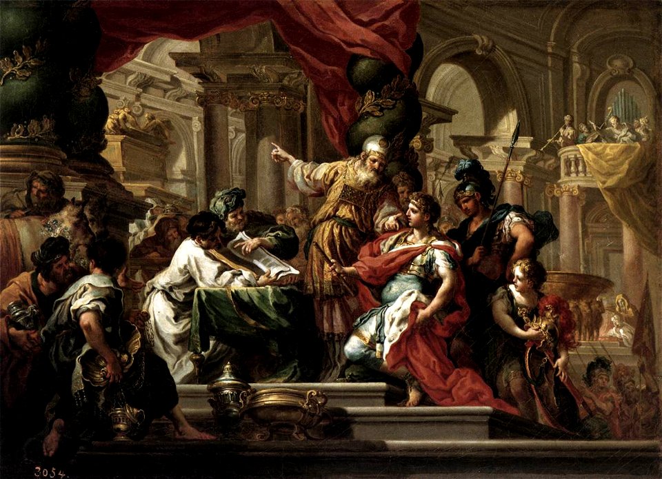 Sebastiano Conca - Alexander the Great in the Temple of Jerusalem - WGA5174