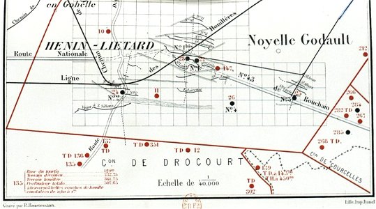 Compagnie des mines de Dourges - État des travaux vers 1880