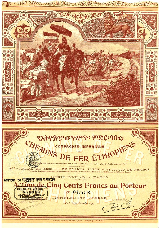Compagnie Impériale des Chemins de Fer Éthiopiens 1899