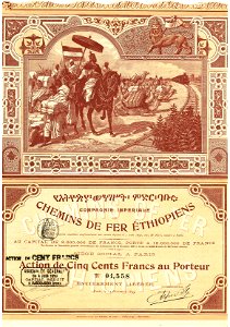 Compagnie Impériale des Chemins de Fer Éthiopiens 1899