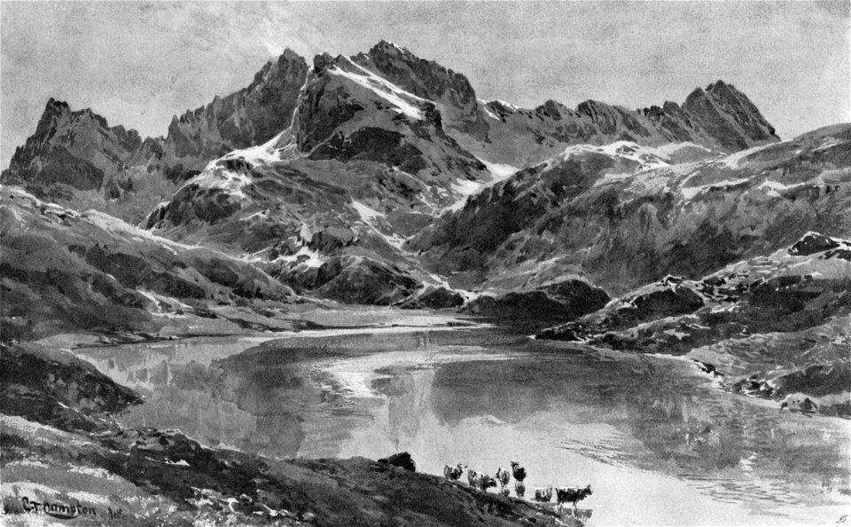 Compton, 1904, Zürsersee gegen die Wildgruppe