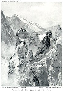 Compton, 1909, Rochers du Mont Blanc gegen den Mont Brouillard