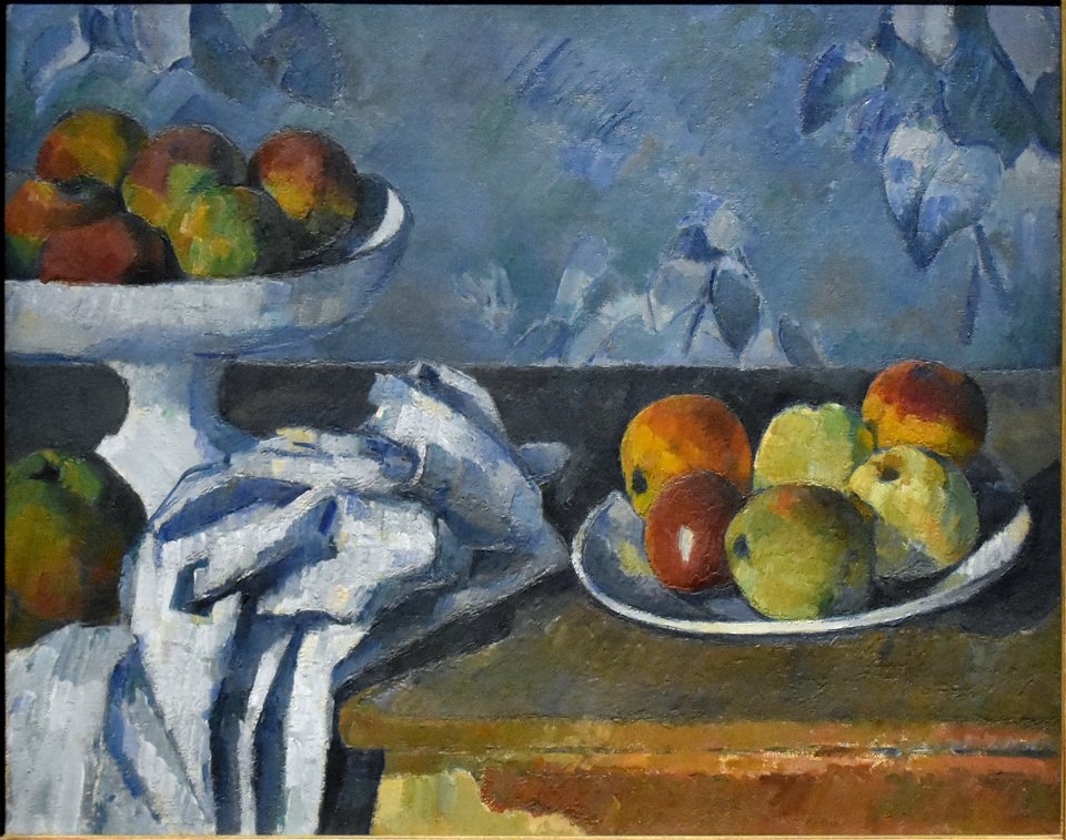 Compotier, assiette et pommes, par Paul Cézanne