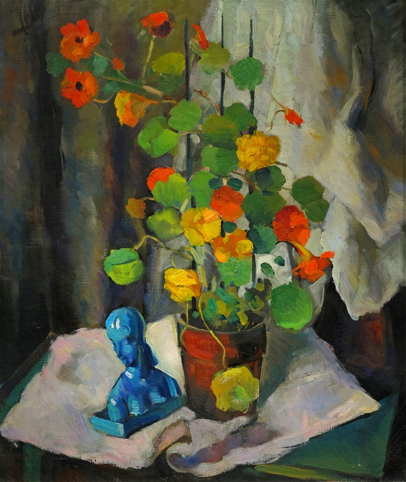 Still Life by Maurice Compris, oil on canvas, 36 x 30 in