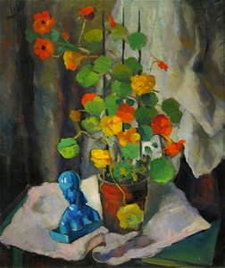 Still Life by Maurice Compris, oil on canvas, 36 x 30 in