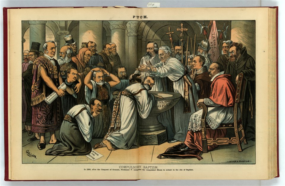 Compulsory baptism - Gillam after a painting. LCCN2011661389