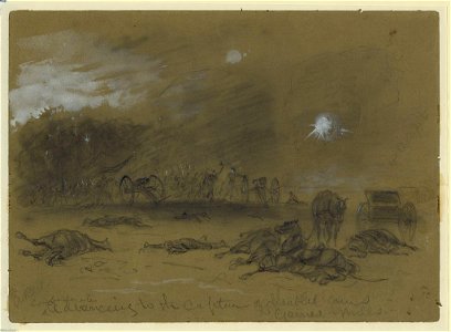 Confederates advancing to the capture of disabled guns. Gaines Mills LCCN2004660787