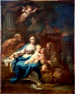 Conca, Sebastiano - Holy Family with St Anne, the Baptist and Zacharias - Google Art Project