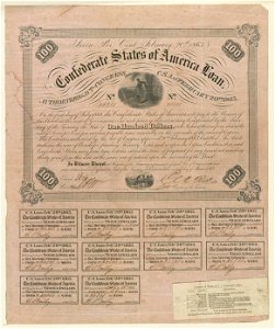 Confederate States of America loan - seven per cent, February 20th 1863 - authorized by the Act of Congress C.S.A. of February 20th 1863 LCCN2003679863