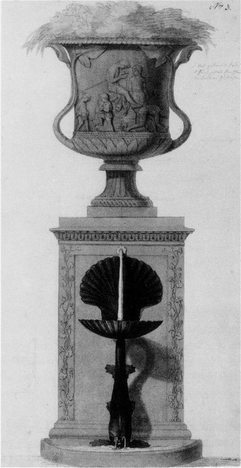 Conrad Weitbrecht, Entwurf für einen gusseisernen Brunnen, um 1825