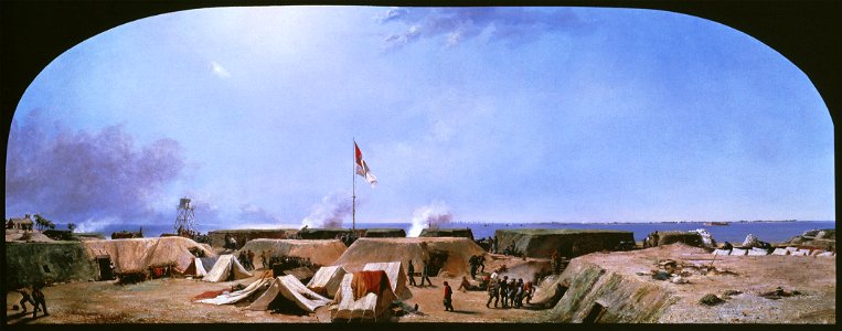Conrad Wise Chapman - Bombardment of Fort Moultrie, Charleston Harbor, South Carolina - Google Art Project