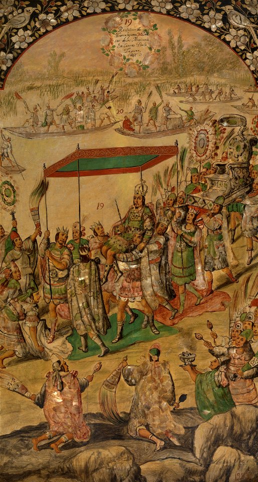 Conquista de México. Recibimiento de Moctezuma (Juan y Miguel González)