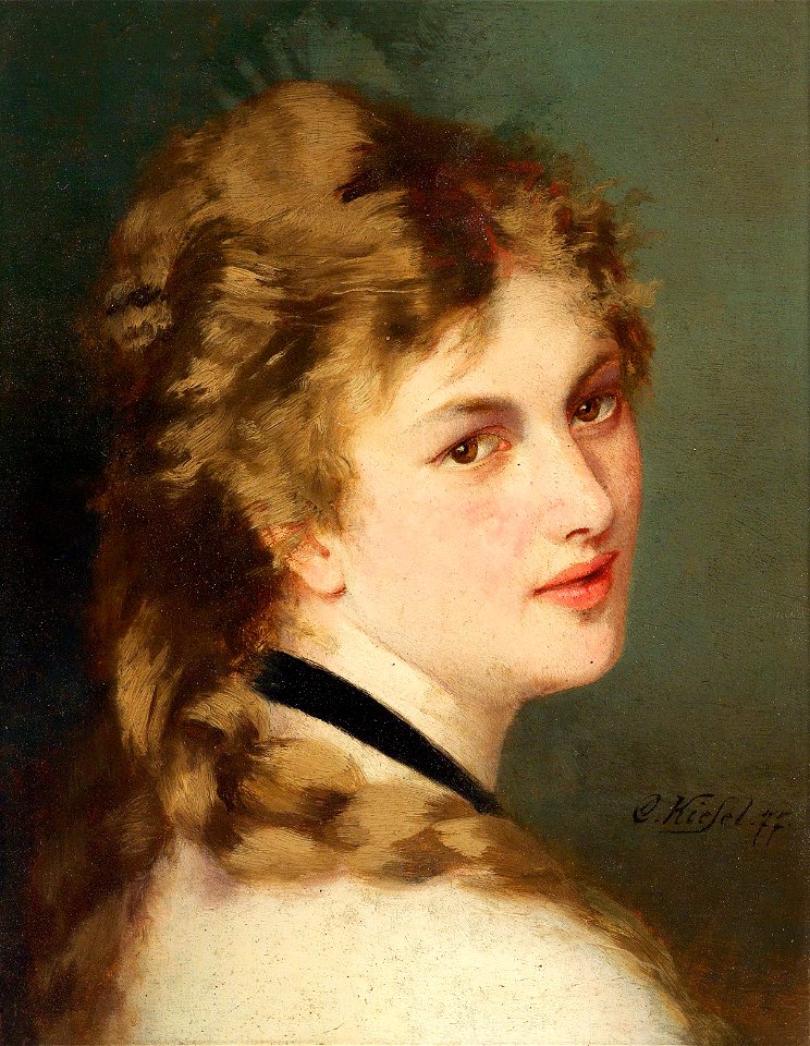 Conrad Kiesel - Bildnis einer Dame mit schwarzem Halsband, 1877