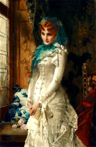 Conrad Kiesel - Bildnis einer jungen Dame in kostbarer Robe