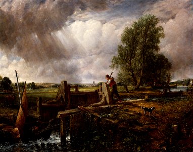 Constable - A Boat Passing a Lock, 1826, 03923. Free illustration for personal and commercial use.