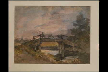 Constable - A bridge over the Stour, 593-1888. Free illustration for personal and commercial use.