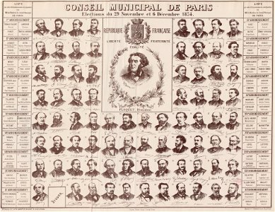 Conseil municipal de Paris 1874. Free illustration for personal and commercial use.
