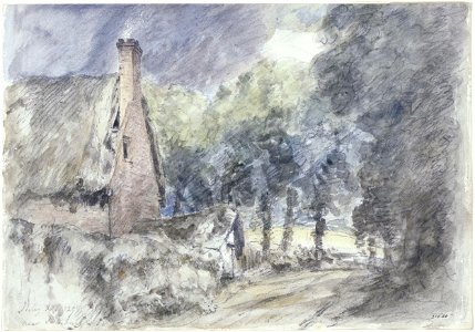 Constable - A cottage and Trees near Salisbury, 210-1888. Free illustration for personal and commercial use.