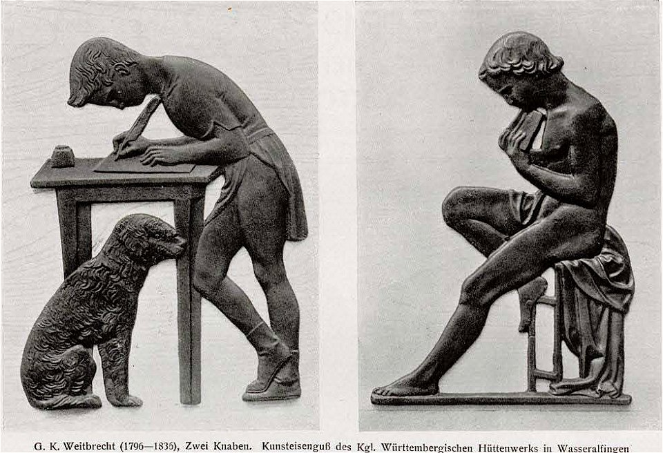 Conrad Weitbrecht, Zwei Knaben, Kunsteisenguss