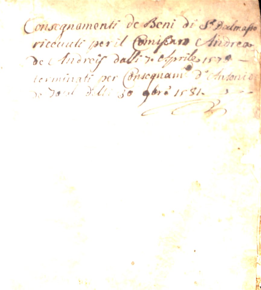Consignamenti de' Beni di San Dalmazzo