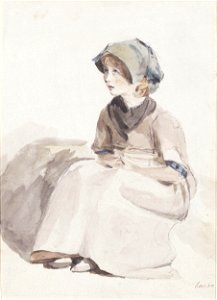Constable - A Suffolk Child sketch for 'The Valley Farm', 600-1888