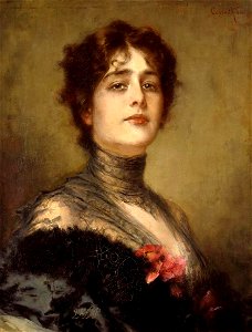 Conrad Kiesel - A portrait of a Spanish lady