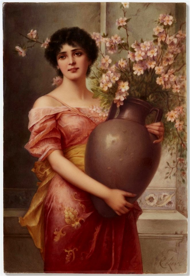 Conrad Kiesel Apfelblüte KPM-Bildplatte