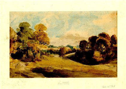Constable - Attributed to - Park lane with groups of trees left and r, 1943,1113.573