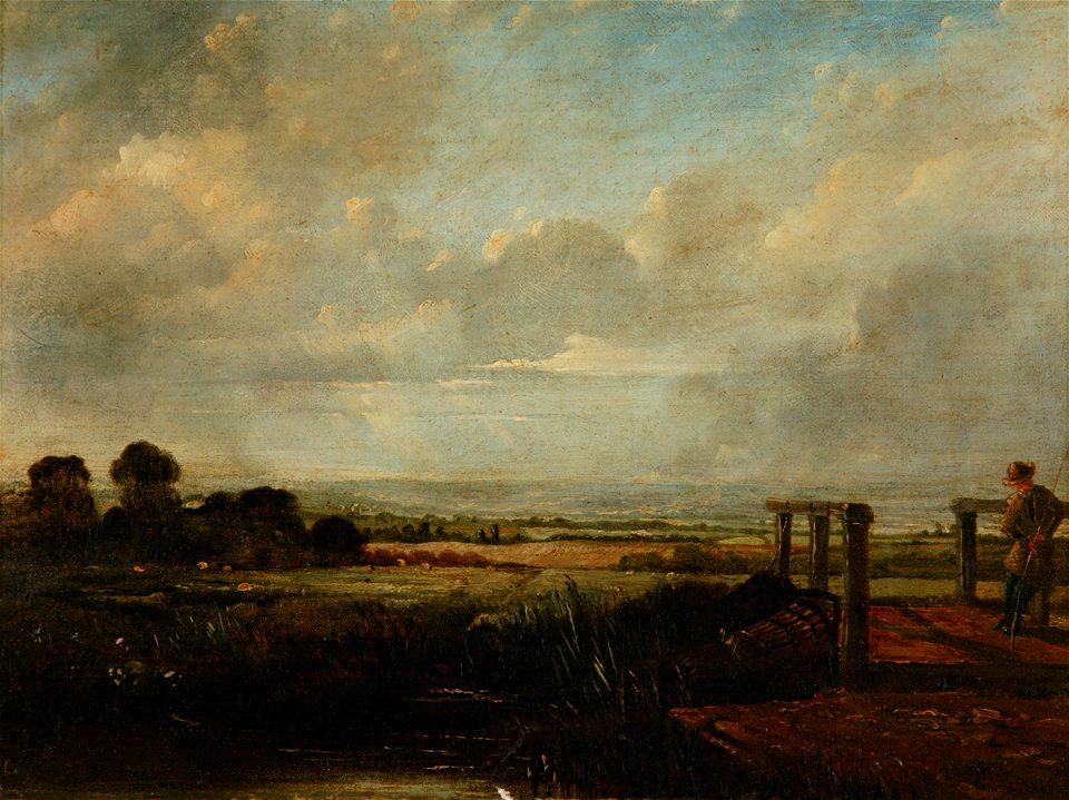 Constable - (follower of) - Landscape with a Fisherman on a Bridge, 1917.253