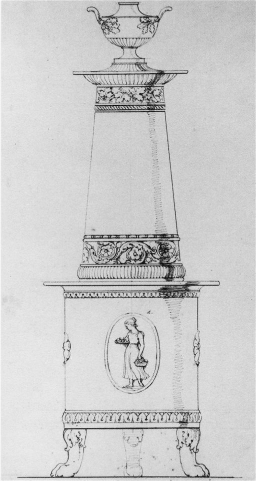 Conrad Weitbrecht, Entwurf für einen Aufsatzofen, um 1825
