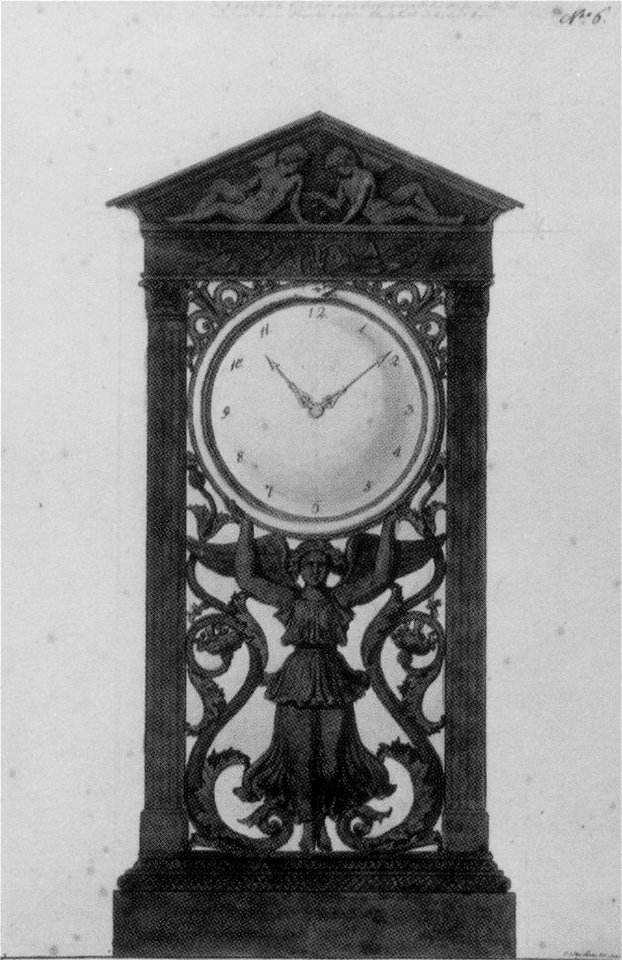 Conrad Weitbrecht, Entwurf zu einem Uhrgehäuse mit Engel, um 1825
