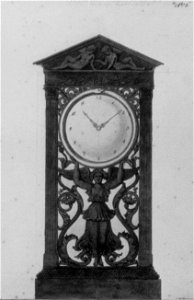 Conrad Weitbrecht, Entwurf zu einem Uhrgehäuse mit Engel, um 1825. Free illustration for personal and commercial use.